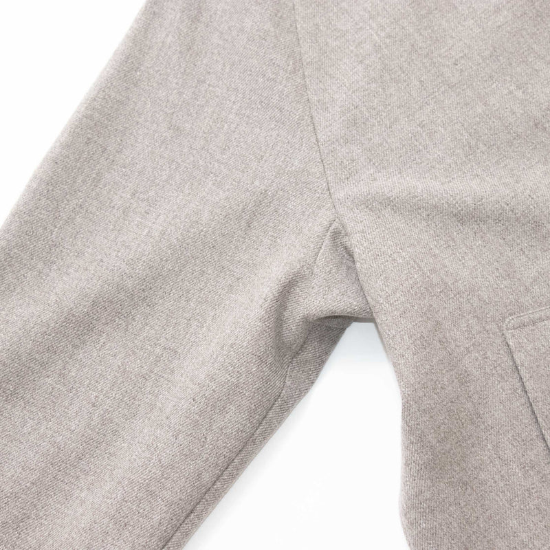 Natural Wool Gabardine Soutien Collar Coat Short