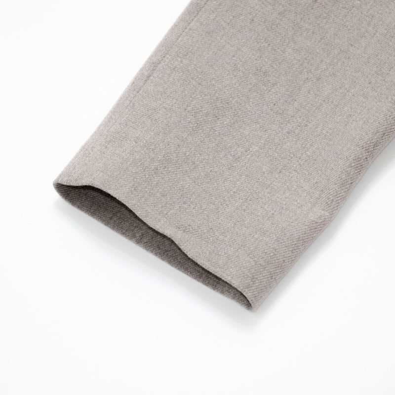 Natural Wool Gabardine Soutien Collar Coat Long