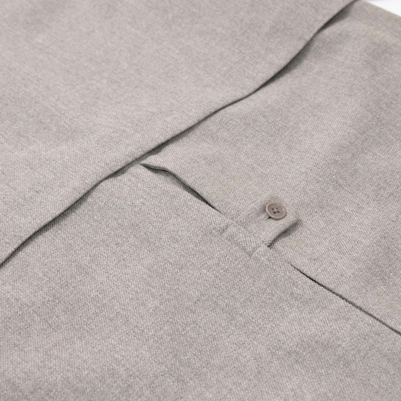 Natural Wool Gabardine Soutien Collar Coat Long