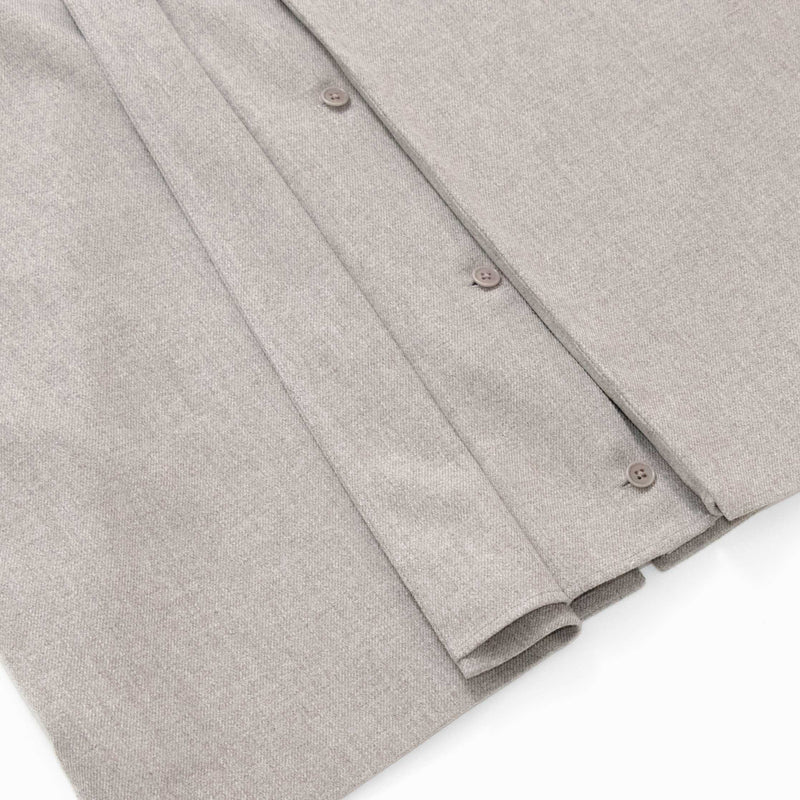 Natural Wool Gabardine Soutien Collar Coat Long