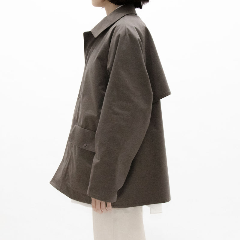 Zip and Button Short Coat