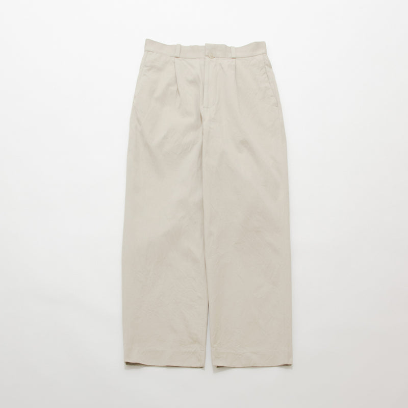 Chino Cloth Trousers Tuck Straight