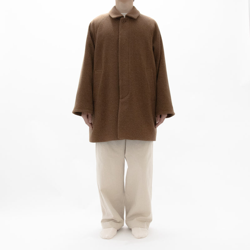 Recycle Wool Tweed Soutien Collar Coat Short