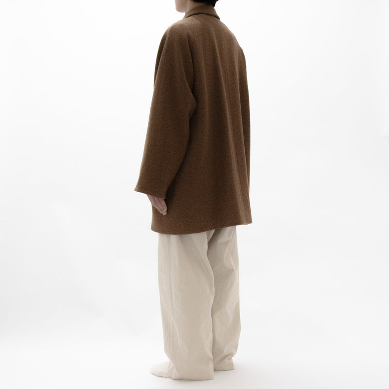 Recycle Wool Tweed Soutien Collar Coat Short