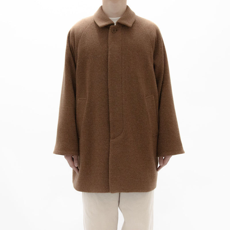Recycle Wool Tweed Soutien Collar Coat Short