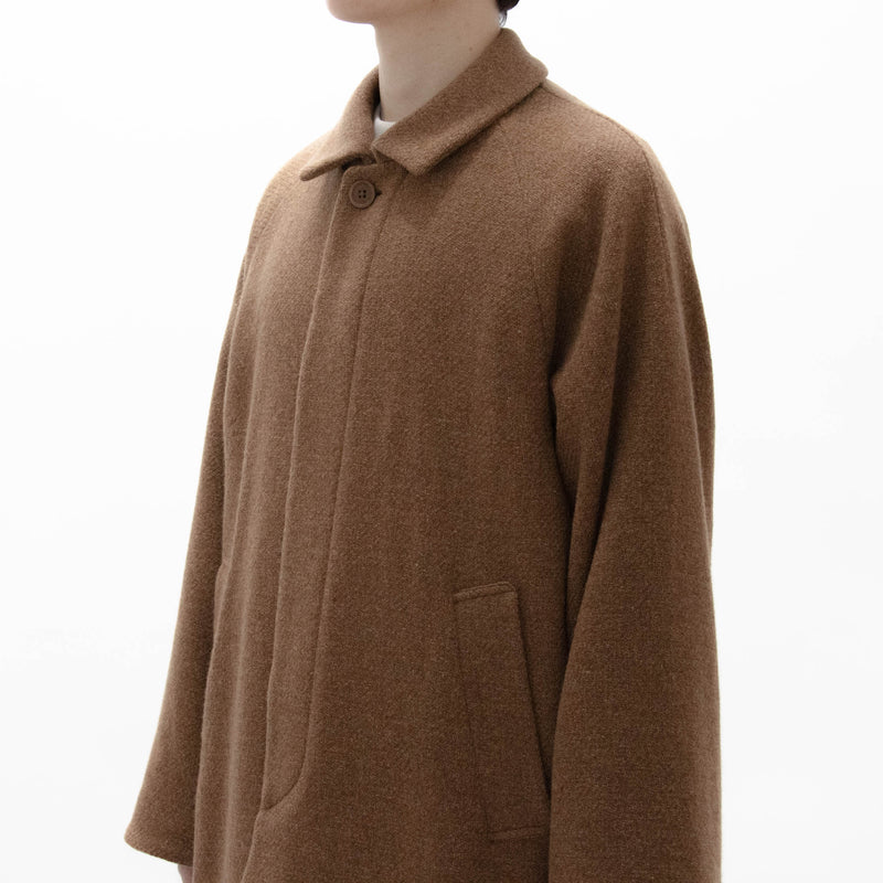 Recycle Wool Tweed Soutien Collar Coat Short