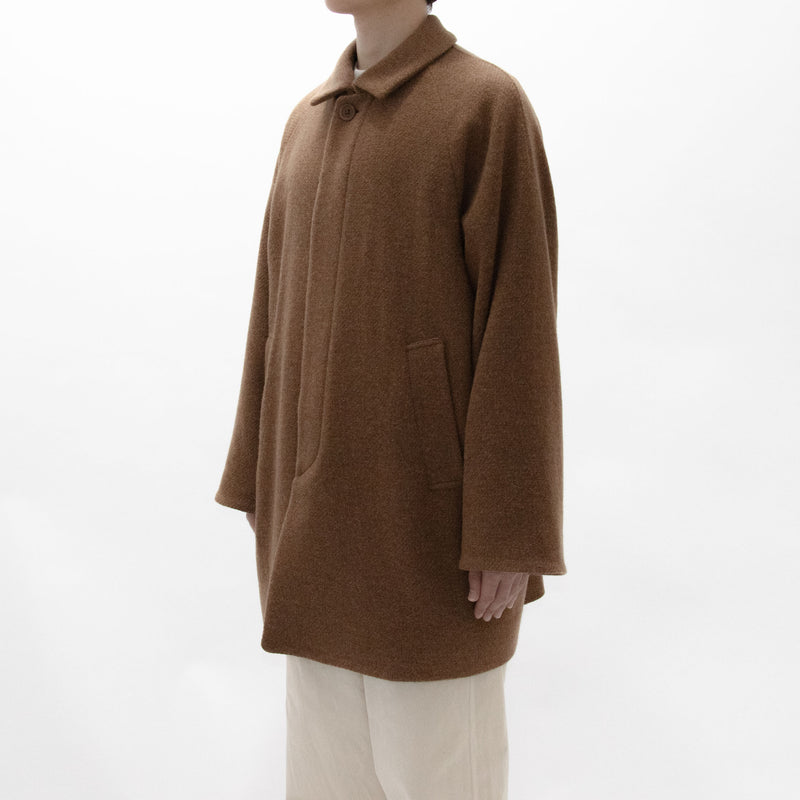 Recycle Wool Tweed Soutien Collar Coat Short
