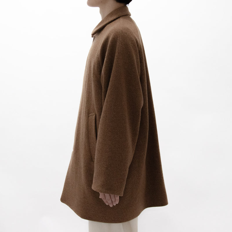 Recycle Wool Tweed Soutien Collar Coat Short