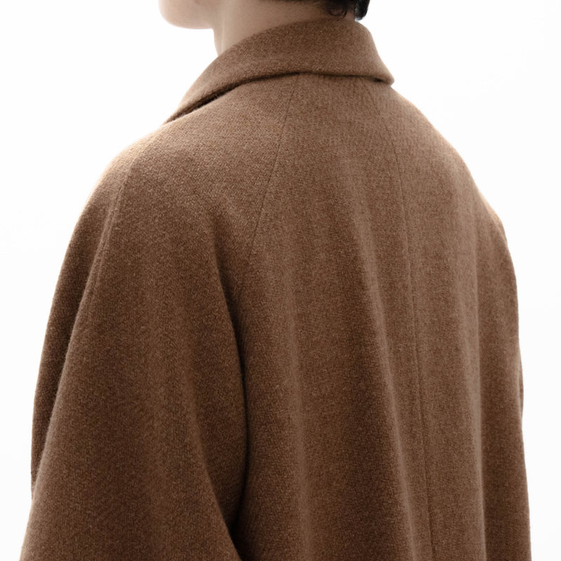 Recycle Wool Tweed Soutien Collar Coat Short