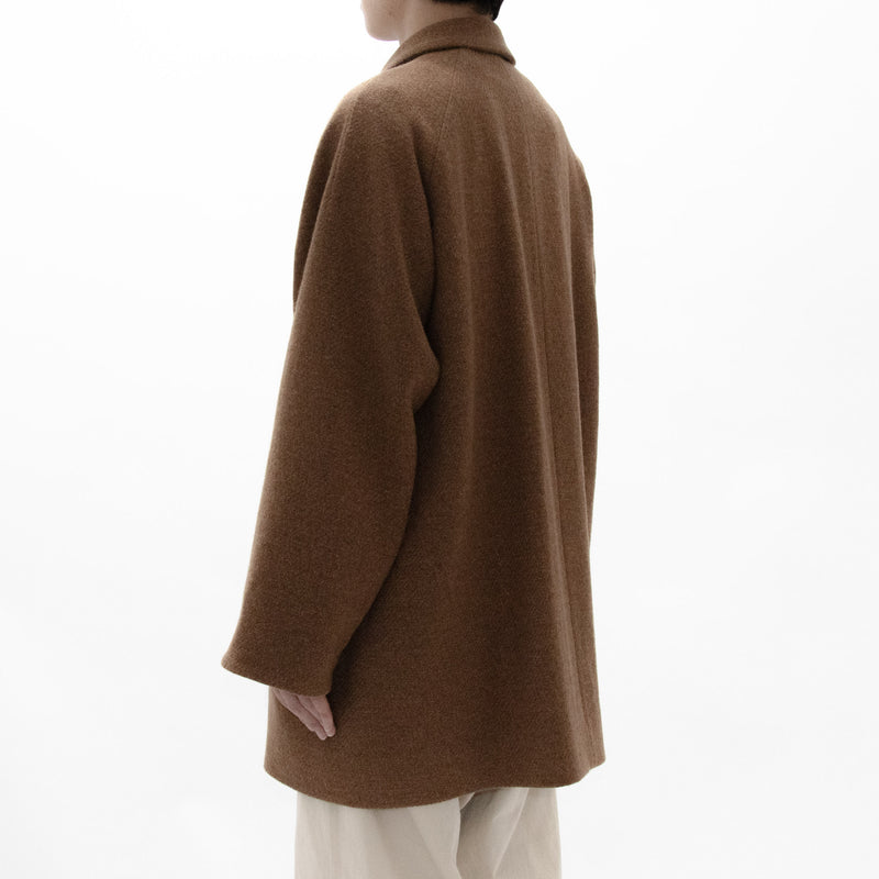Recycle Wool Tweed Soutien Collar Coat Short