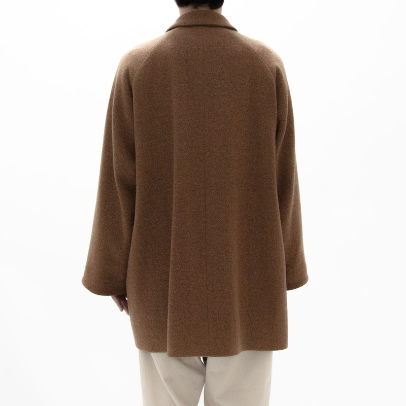 Recycle Wool Tweed Soutien Collar Coat Short