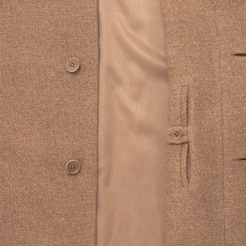 Recycle Wool Tweed Soutien Collar Coat Short