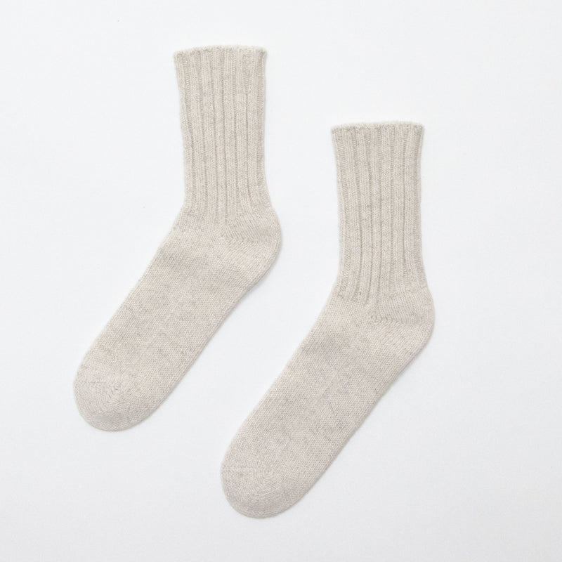 Natural Cotton Wool Rib Sox