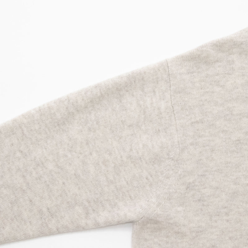 Natural Wool Rib Knit Sweater Crew Neck