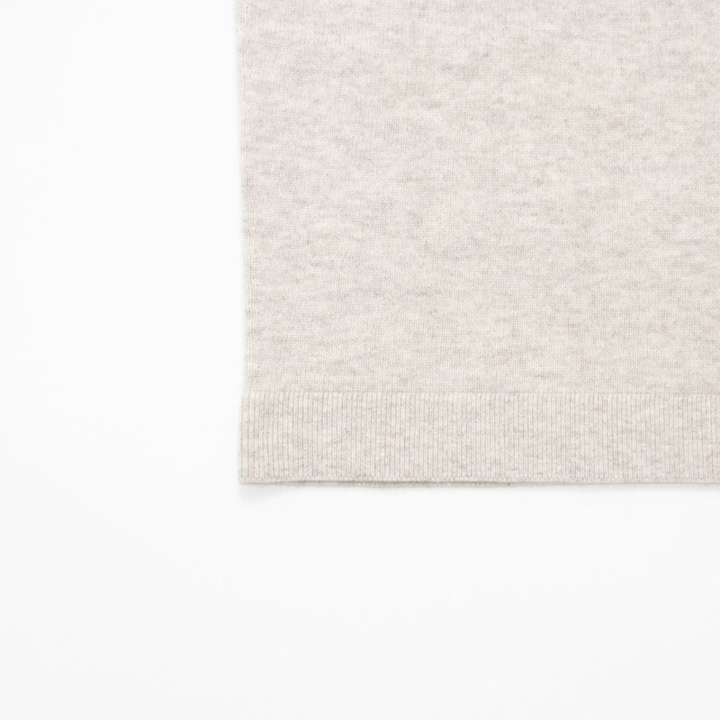 Natural Wool Rib Knit Sweater Crew Neck