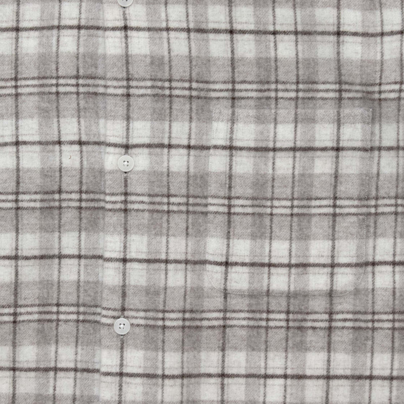 Natural Checkered Wool Shirt Wide