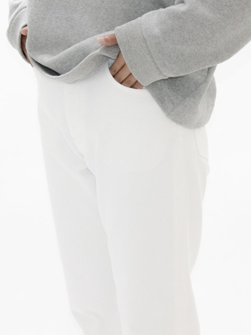 White & Black Denim Trousers