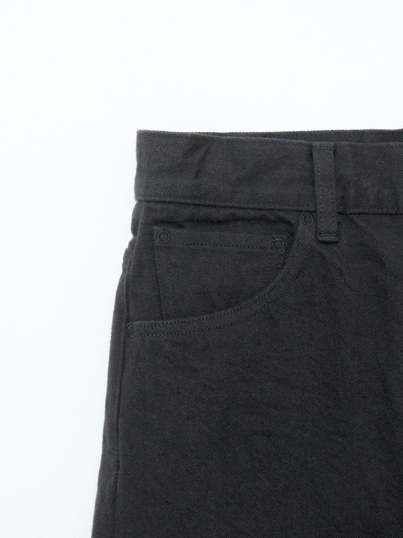 White & Black Denim Trousers