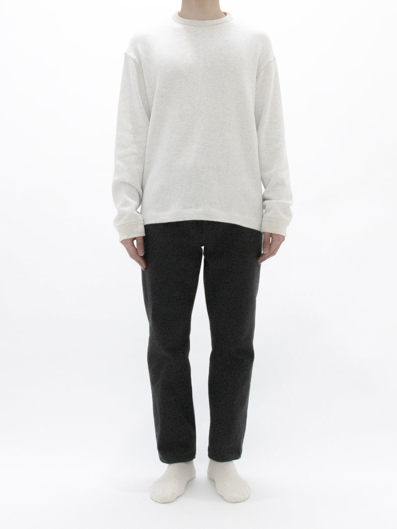 White & Black Denim Trousers