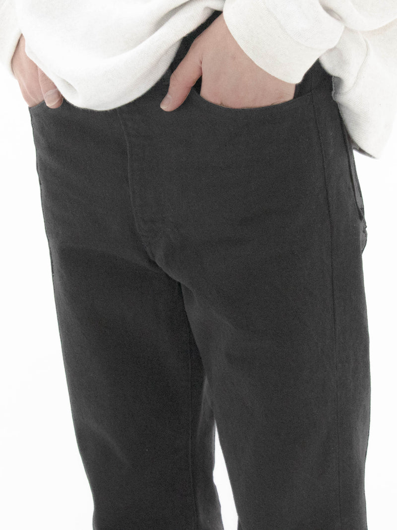 White & Black Denim Trousers