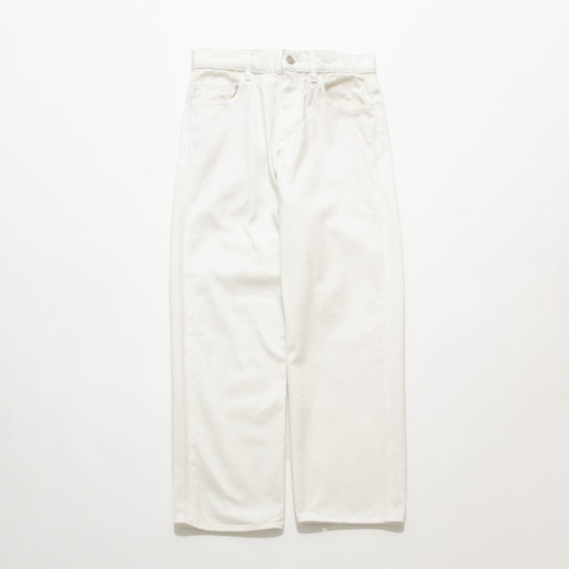 White & Black Denim Trousers Wide
