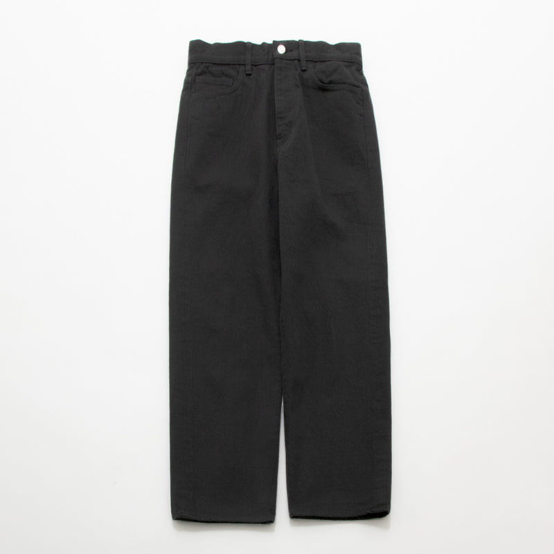 White & Black Denim Trousers Wide