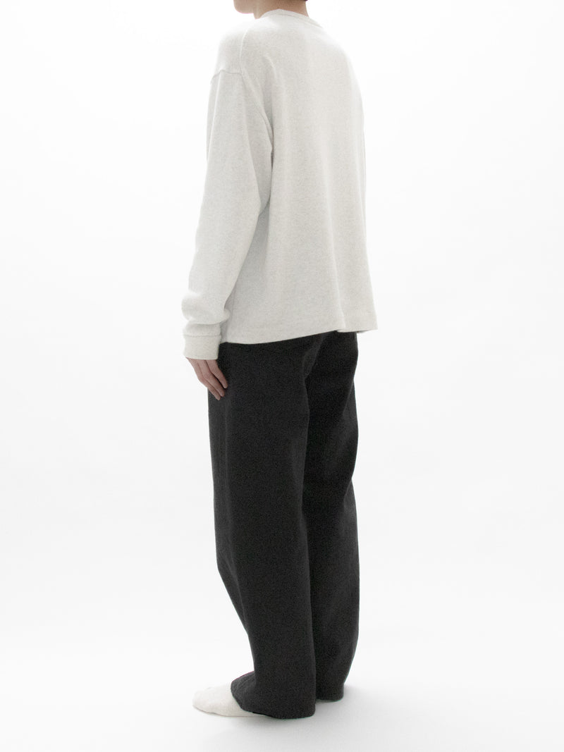 White & Black Denim Trousers Wide
