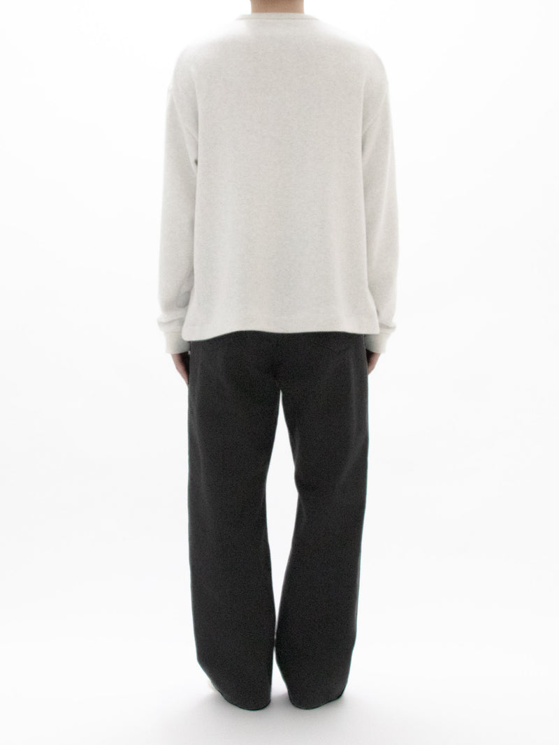 White & Black Denim Trousers Wide
