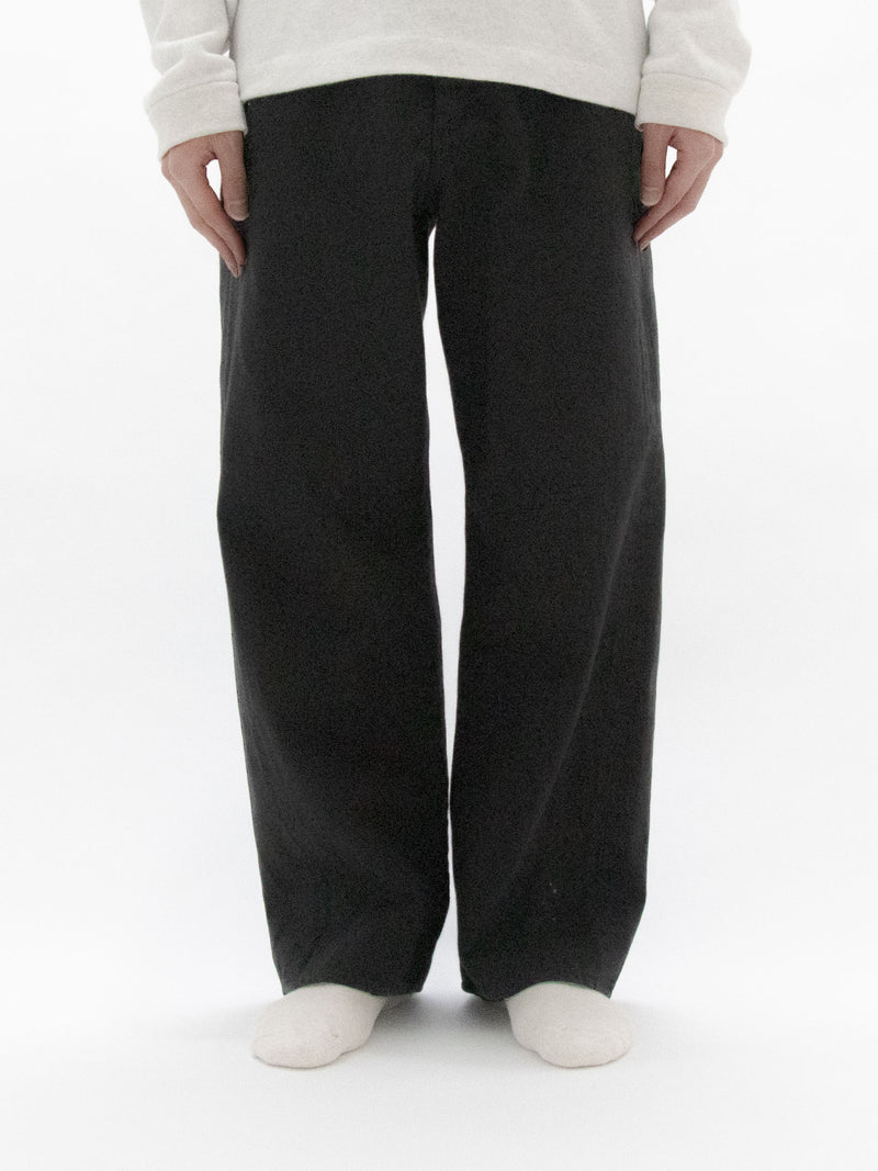 White & Black Denim Trousers Wide