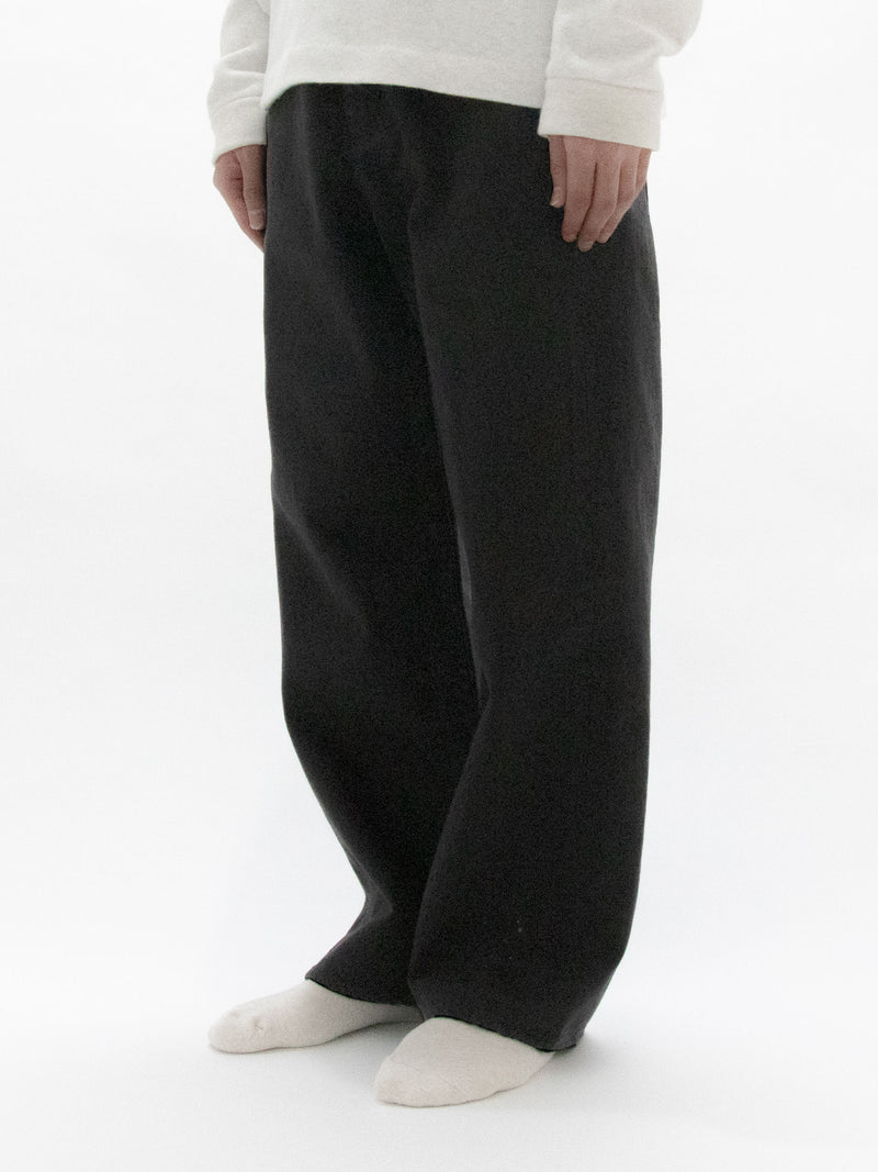 White & Black Denim Trousers Wide