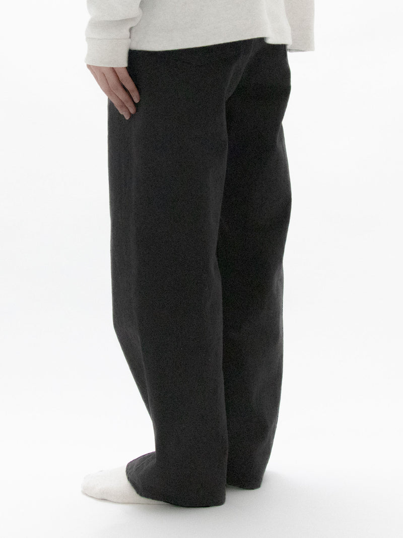 White & Black Denim Trousers Wide