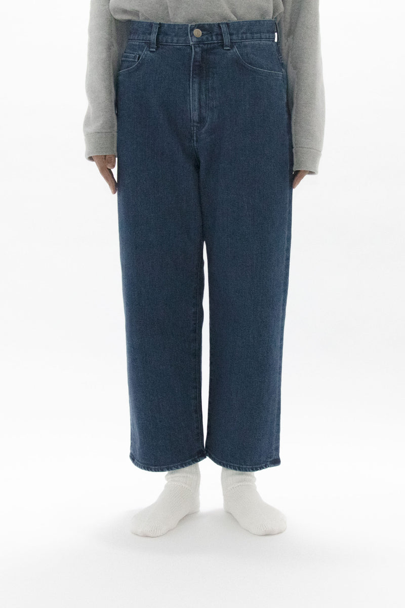 Used Blue Denim Trousers Wide