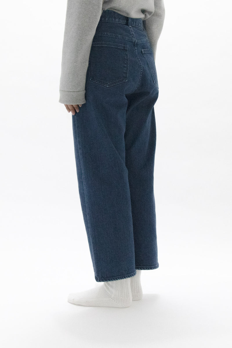 Used Blue Denim Trousers Wide