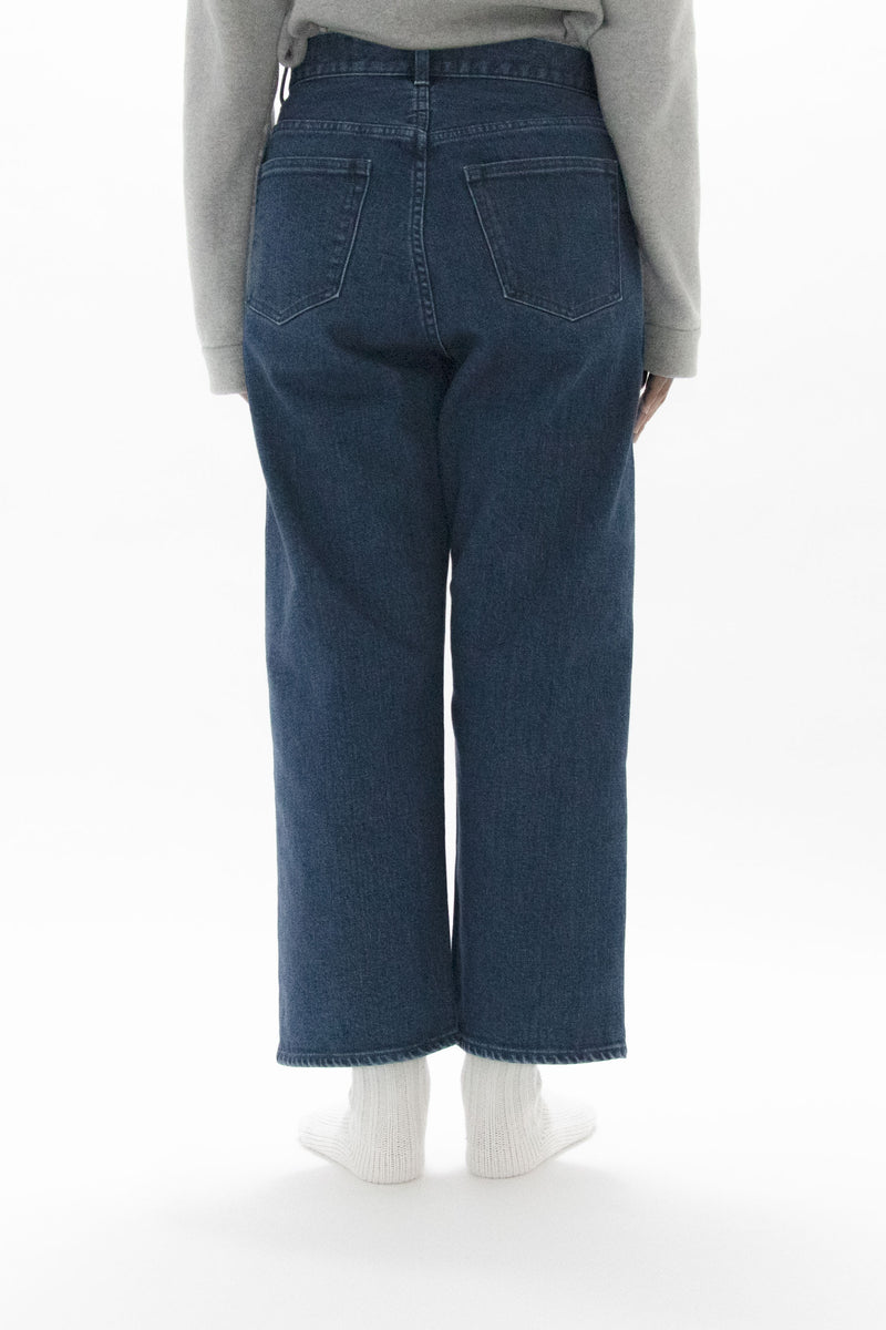 Used Blue Denim Trousers Wide