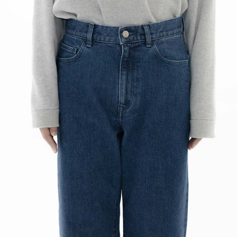 Used Blue Denim Trousers Wide