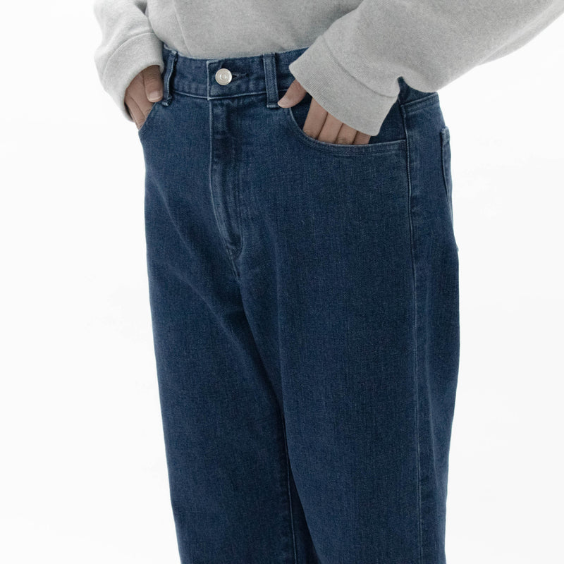Used Blue Denim Trousers Wide