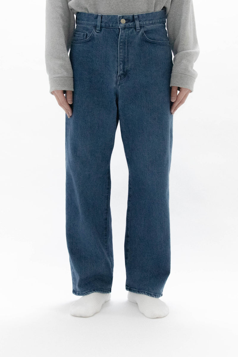 Used Blue Denim Trousers Wide