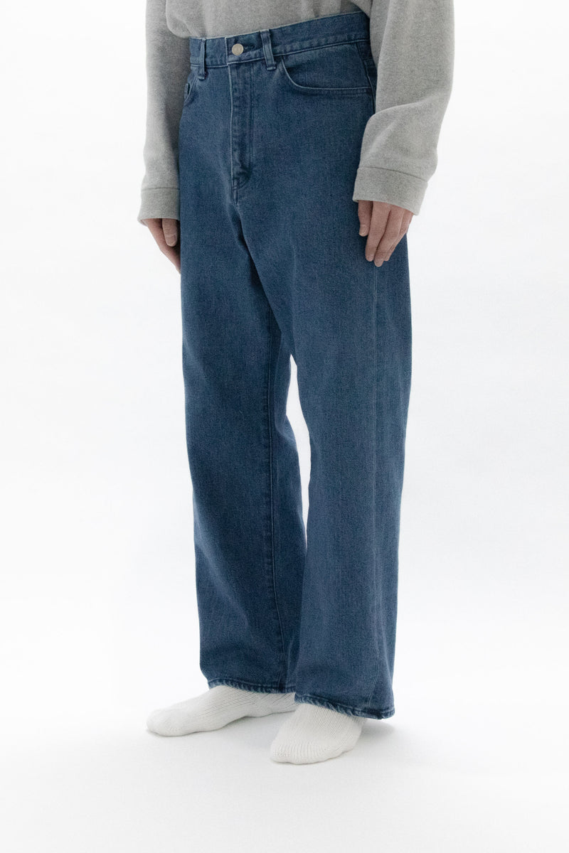 Used Blue Denim Trousers Wide
