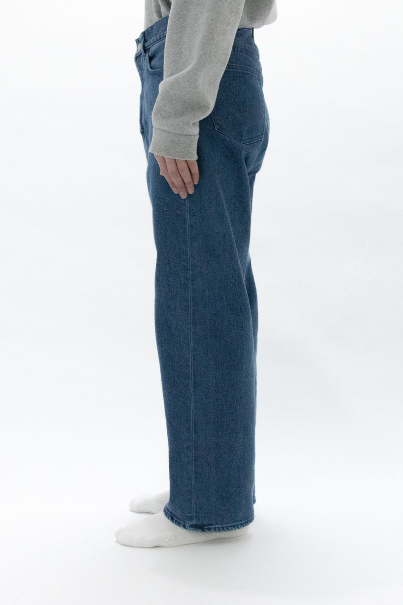 Used Blue Denim Trousers Wide