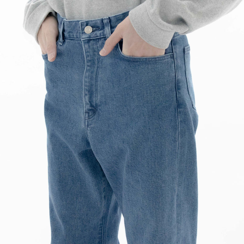 Used Blue Denim Trousers Wide