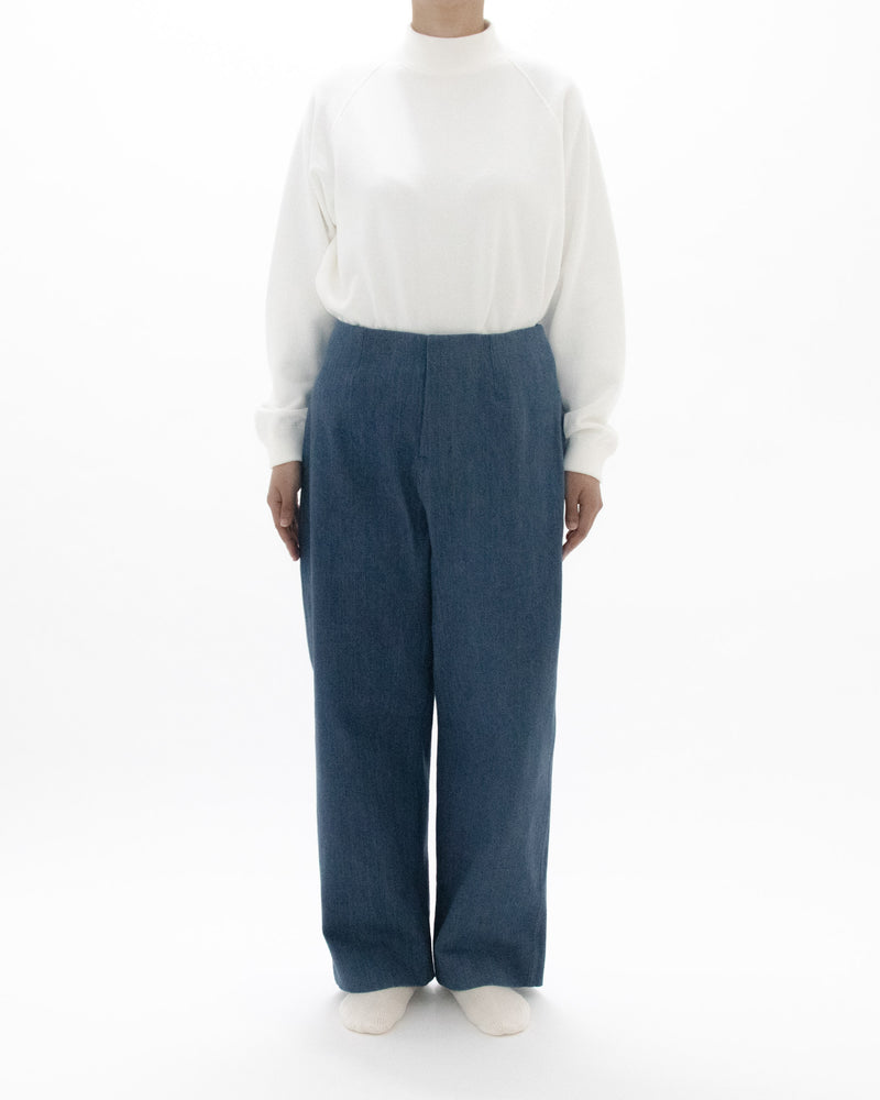 Used Blue Denim Beltless Trousers