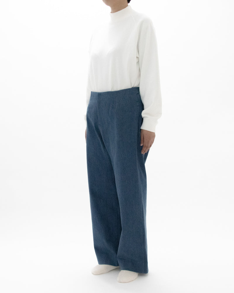 Used Blue Denim Beltless Trousers