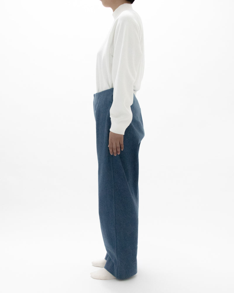 Used Blue Denim Beltless Trousers
