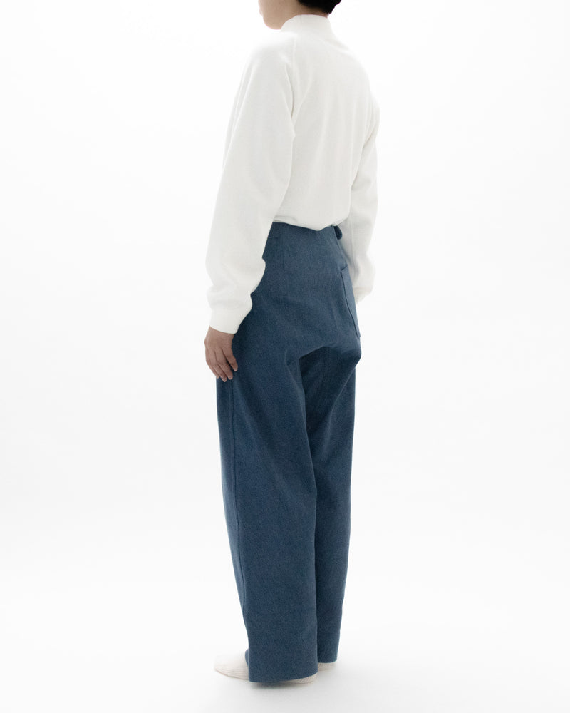Used Blue Denim Beltless Trousers