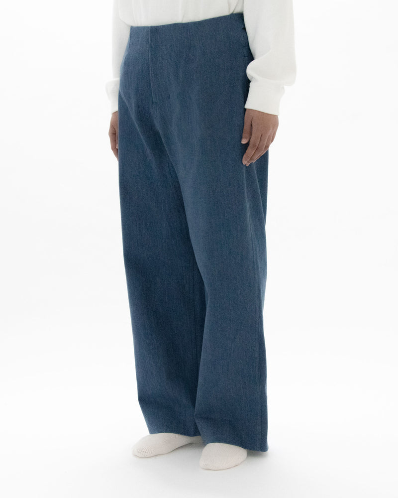 Used Blue Denim Beltless Trousers