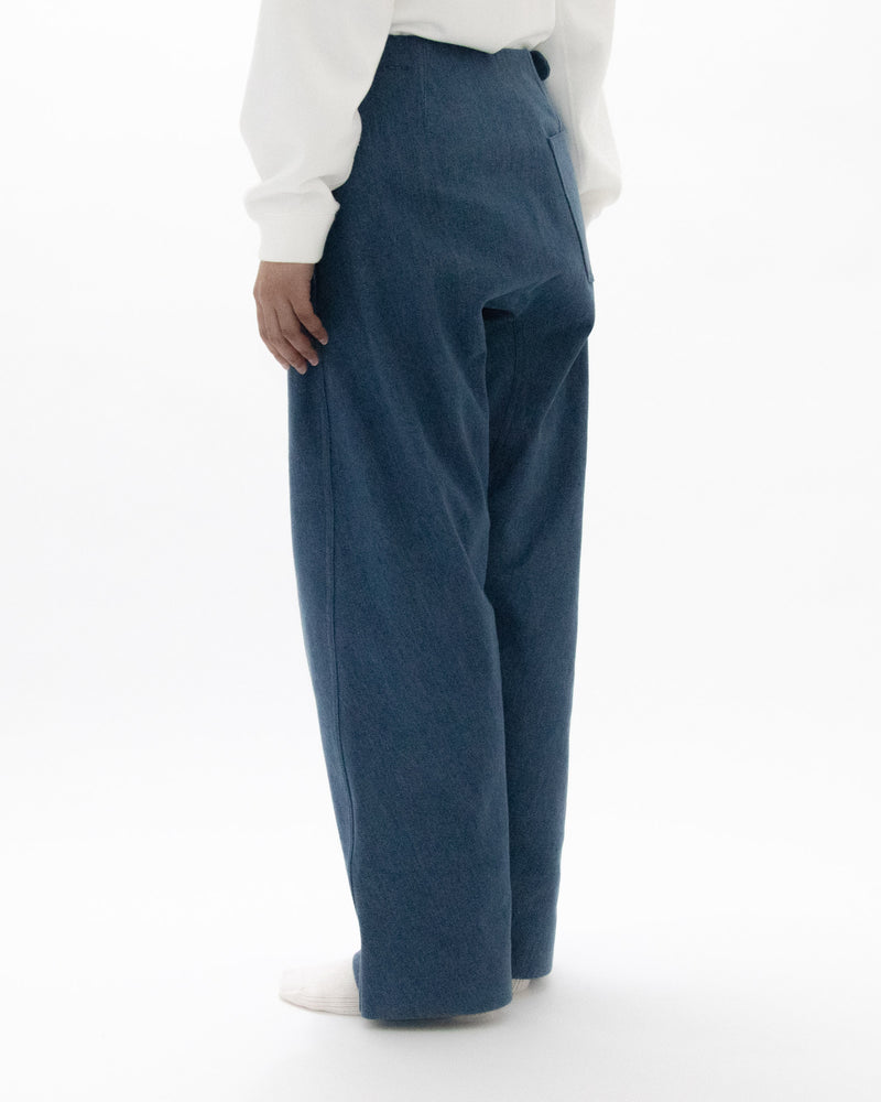 Used Blue Denim Beltless Trousers