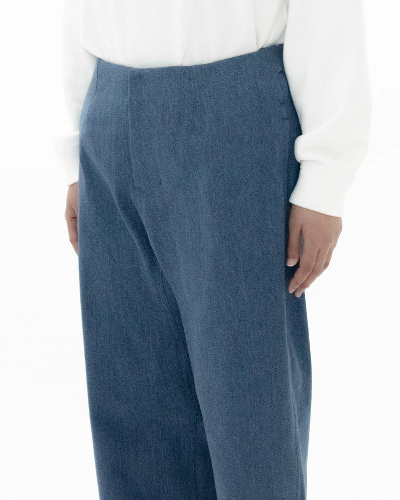 Used Blue Denim Beltless Trousers