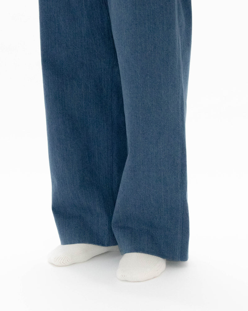 Used Blue Denim Beltless Trousers