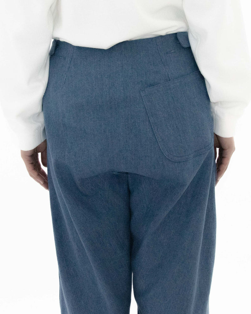 Used Blue Denim Beltless Trousers