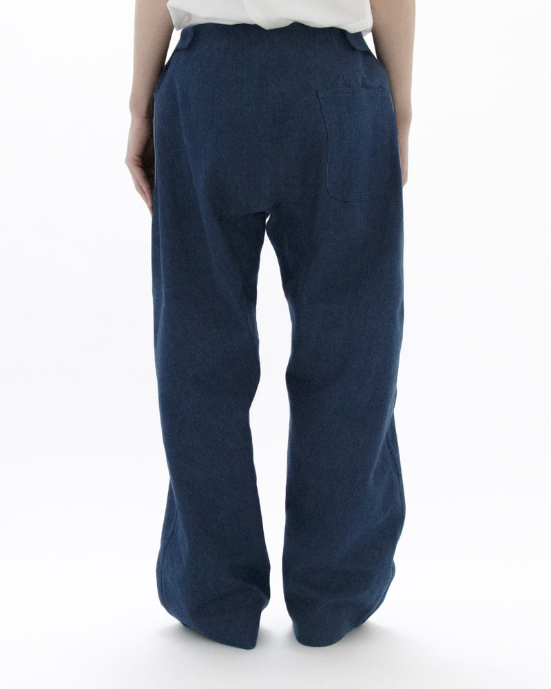 Used Blue Denim Beltless Trousers